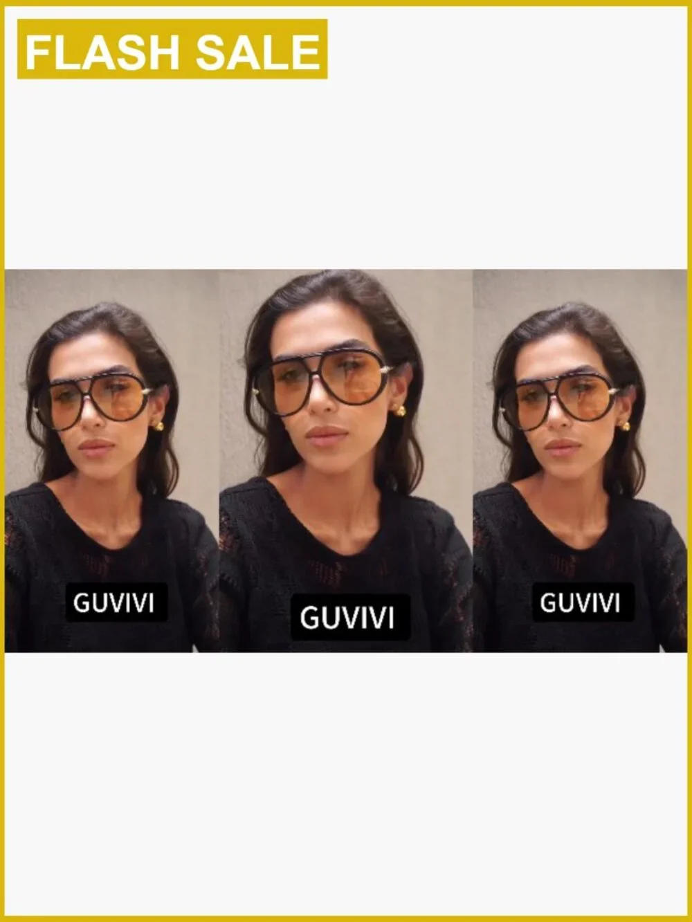 Retro Gold Oversized Aviator Sunglasses